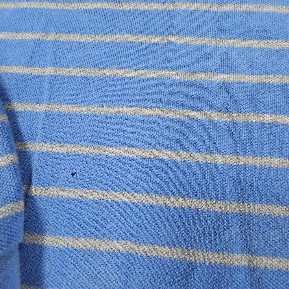 Ralph Lauren Polo Vintage Rugby Shirt Men's Size XL Blue Gray Stripes Brown Pony